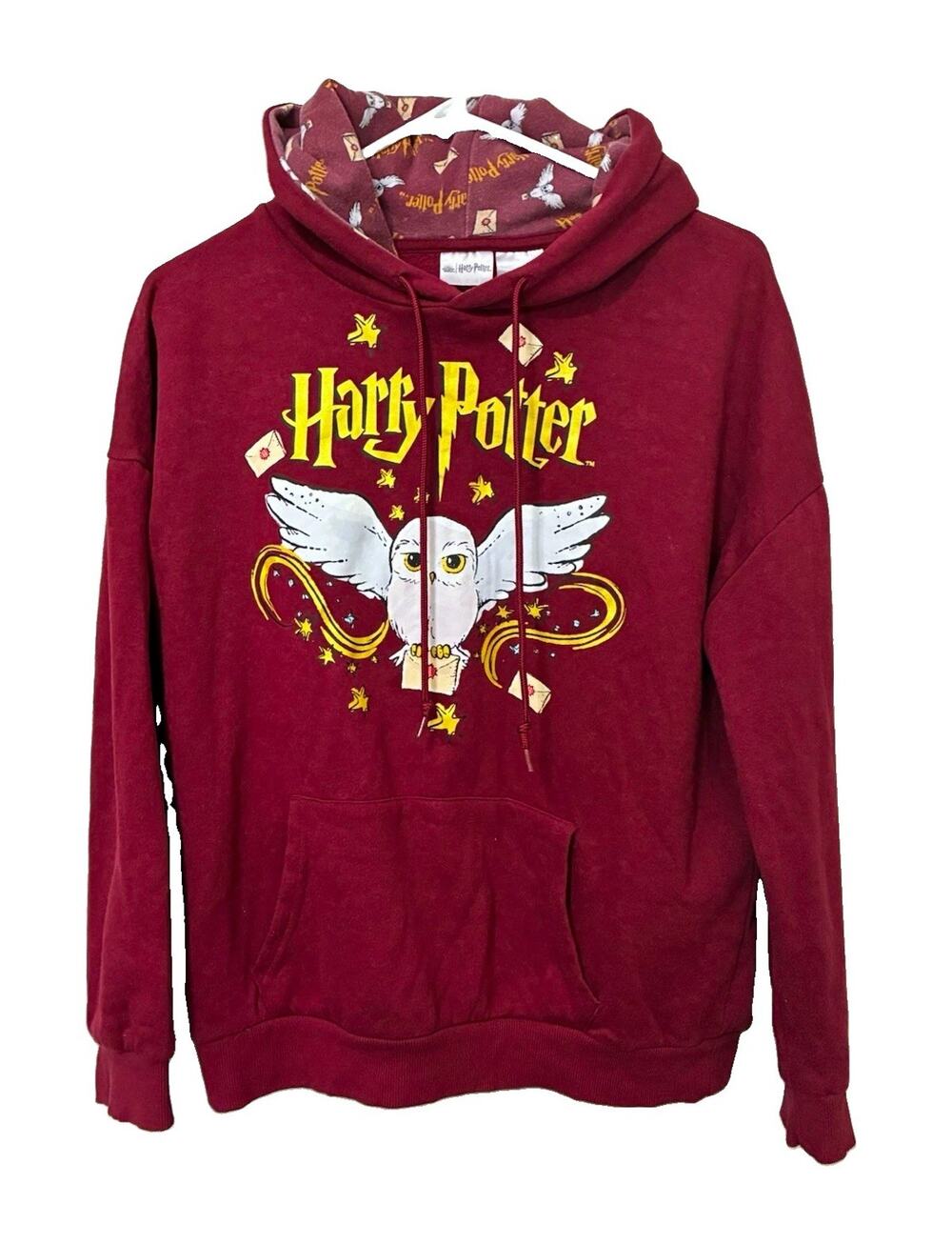 Harry Potter Wizarding World Women’s Burgundy Pullover Fleece Hoodie M
